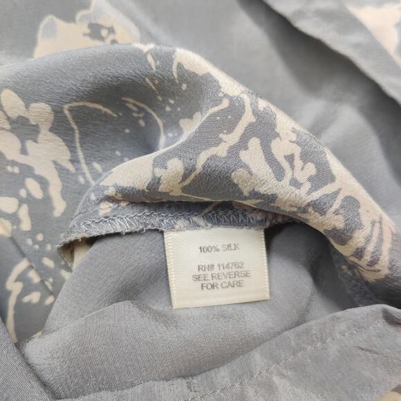 Petticoat Alley Silk Gray Abstract Floral Off Shoulder A-line Mini Dress Small - Picture 8 of 13